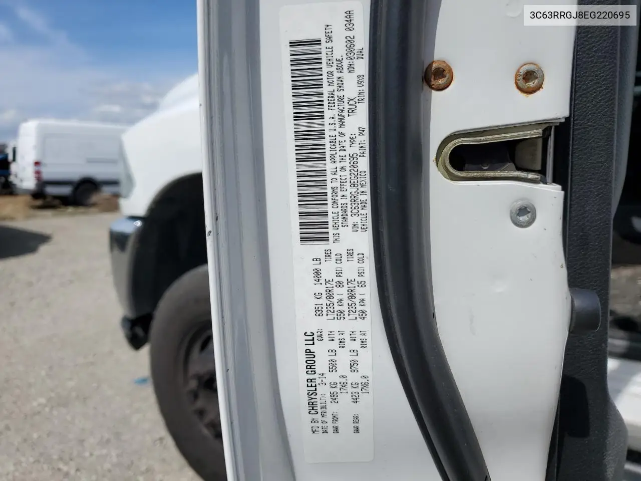 2014 Ram 3500 St VIN: 3C63RRGJ8EG220695 Lot: 57074635