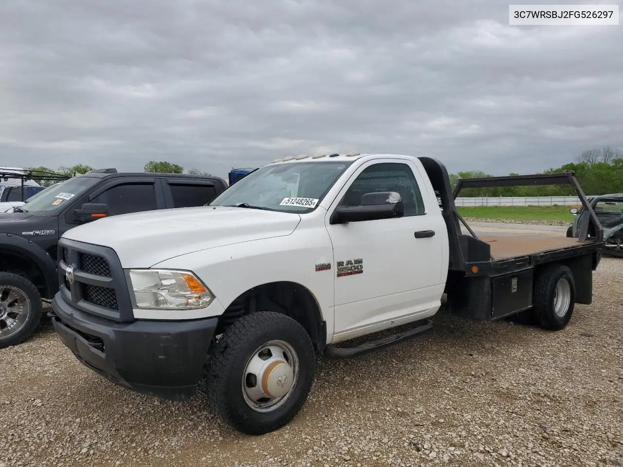 2015 Ram 3500 Flatbed Pickup Truck VIN: 3C7WRSBJ2FG526297 Lot: 51248265