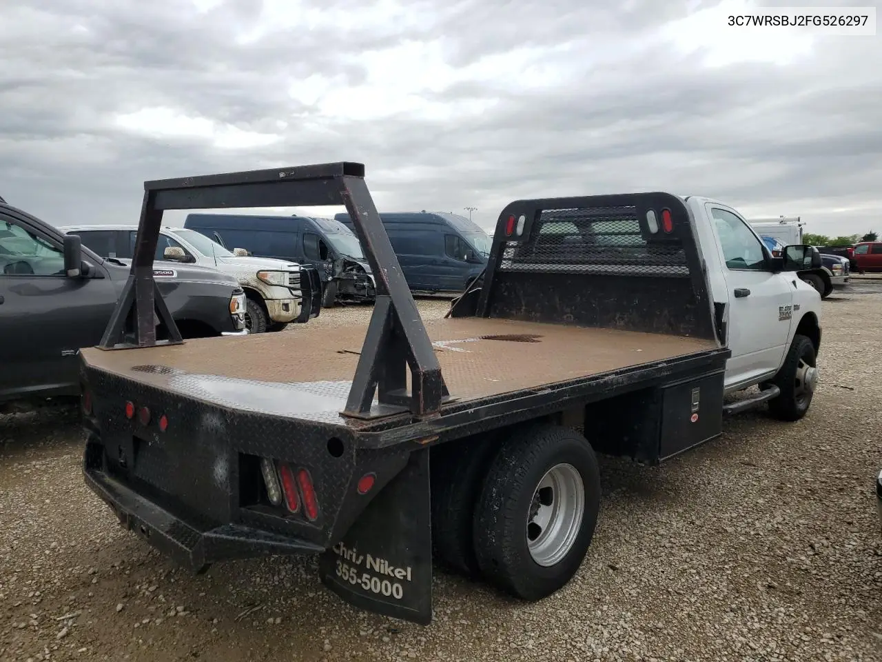 2015 Ram 3500 Flatbed Pickup Truck VIN: 3C7WRSBJ2FG526297 Lot: 51248265