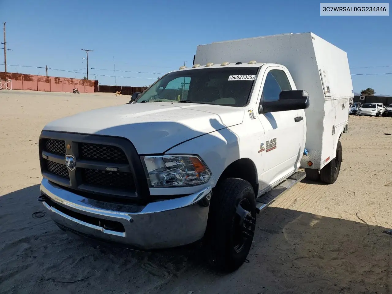 2016 Ram 3500 VIN: 3C7WRSAL0GG234846 Lot: 56027335