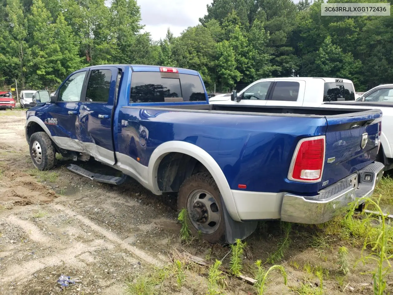 2016 Ram 3500 Laramie VIN: 3C63RRJLXGG172436 Lot: 62137705