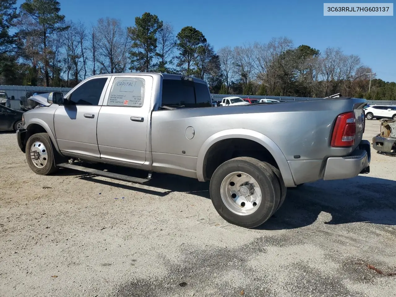 2017 Ram 3500 Laramie VIN: 3C63RRJL7HG603137 Lot: 42570095