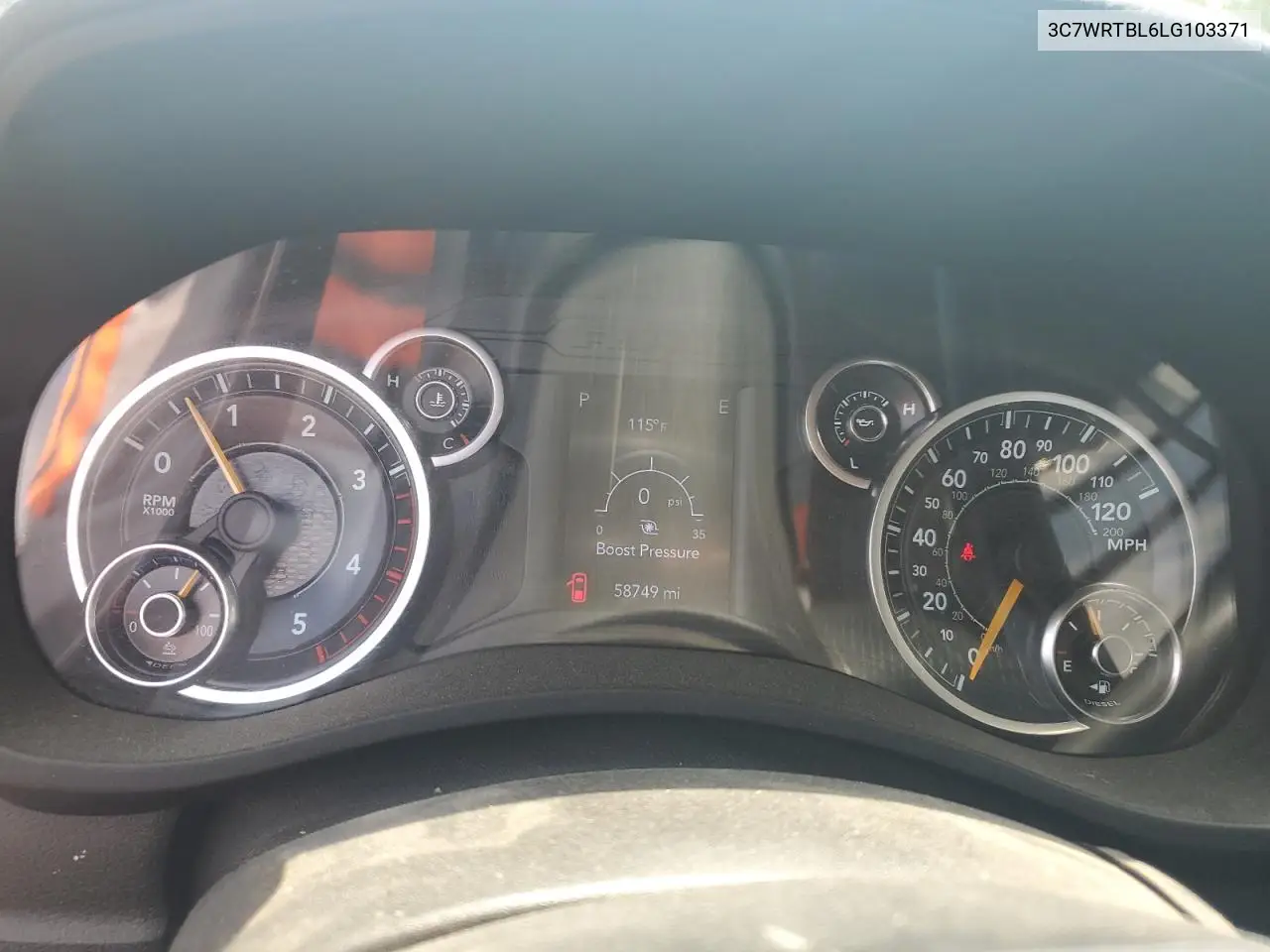 2020 Ram 3500 VIN: 3C7WRTBL6LG103371 Lot: 62677325