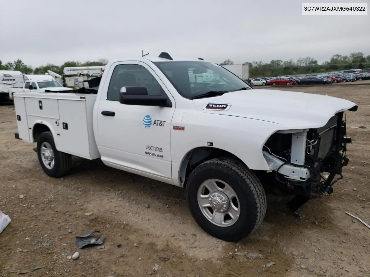 2021 Ram 3500 Tradesman VIN: 3C7WR2AJXMG640322 Lot: 56797185