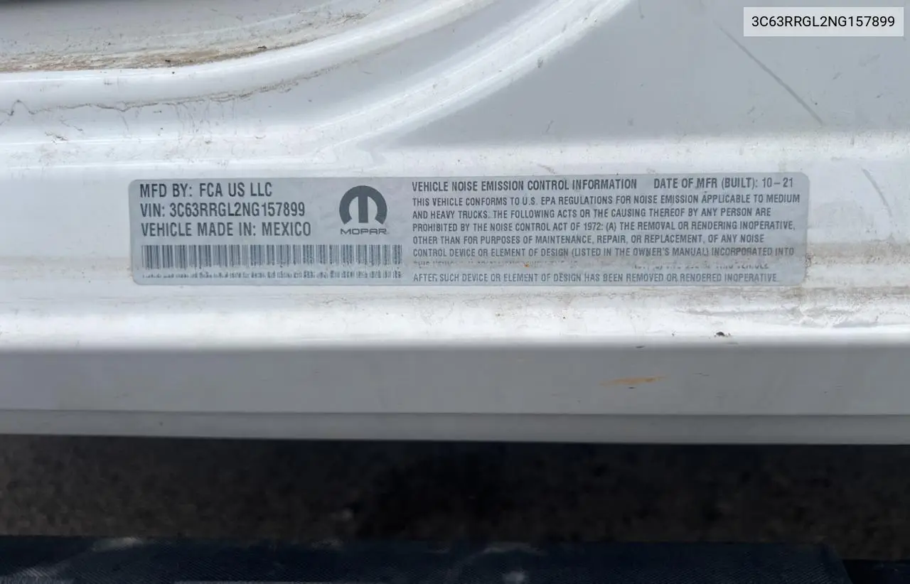 2022 Ram 3500 Tradesman VIN: 3C63RRGL2NG157899 Lot: 57518965