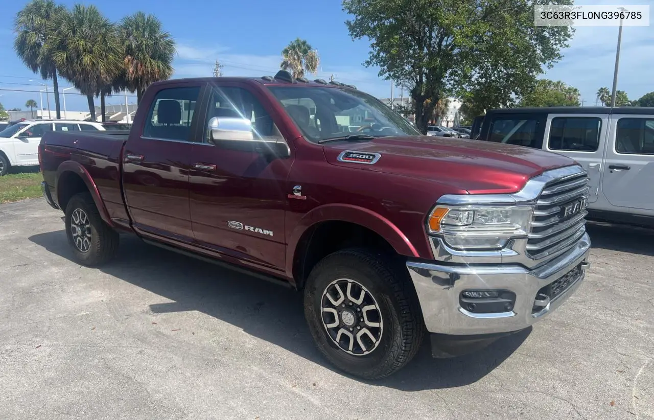 2022 Ram 3500 Longhorn VIN: 3C63R3FL0NG396785 Lot: 64108295