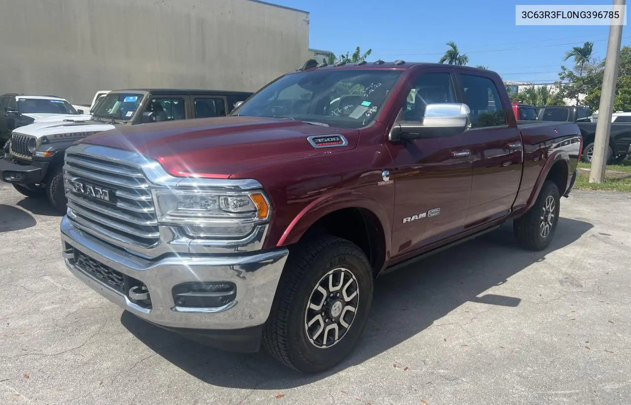 2022 Ram 3500 Longhorn VIN: 3C63R3FL0NG396785 Lot: 64108295