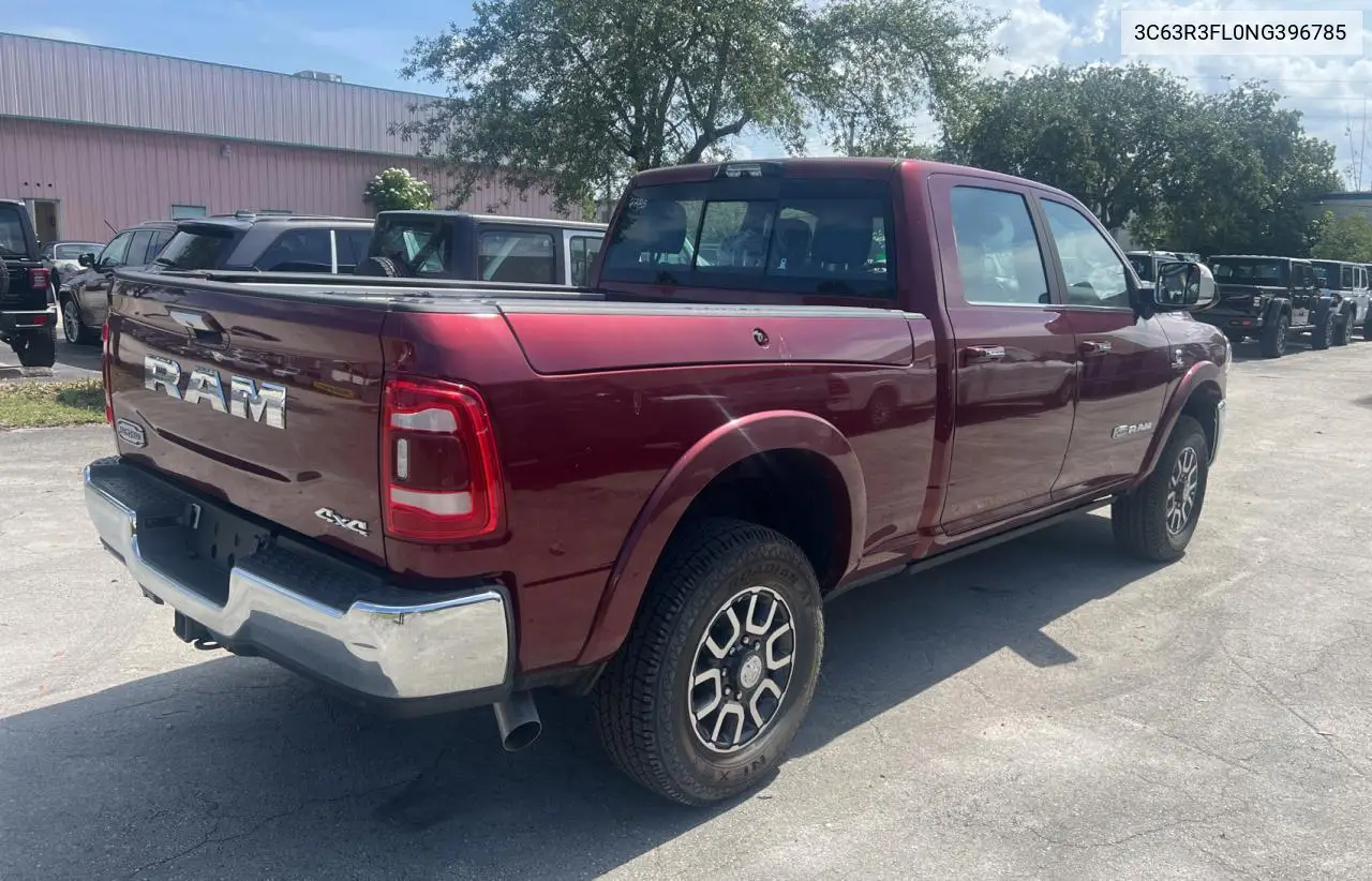 2022 Ram 3500 Longhorn VIN: 3C63R3FL0NG396785 Lot: 64108295