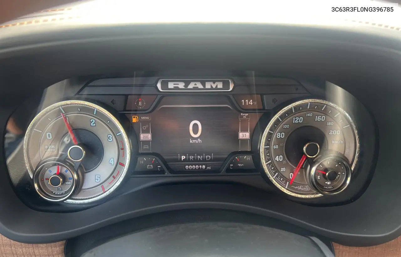 2022 Ram 3500 Longhorn VIN: 3C63R3FL0NG396785 Lot: 64108295