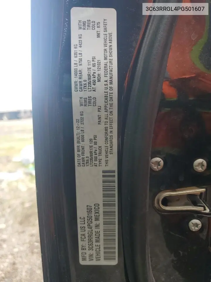 2023 Ram 3500 Tradesman VIN: 3C63RRGL4PG501607 Lot: 62144545