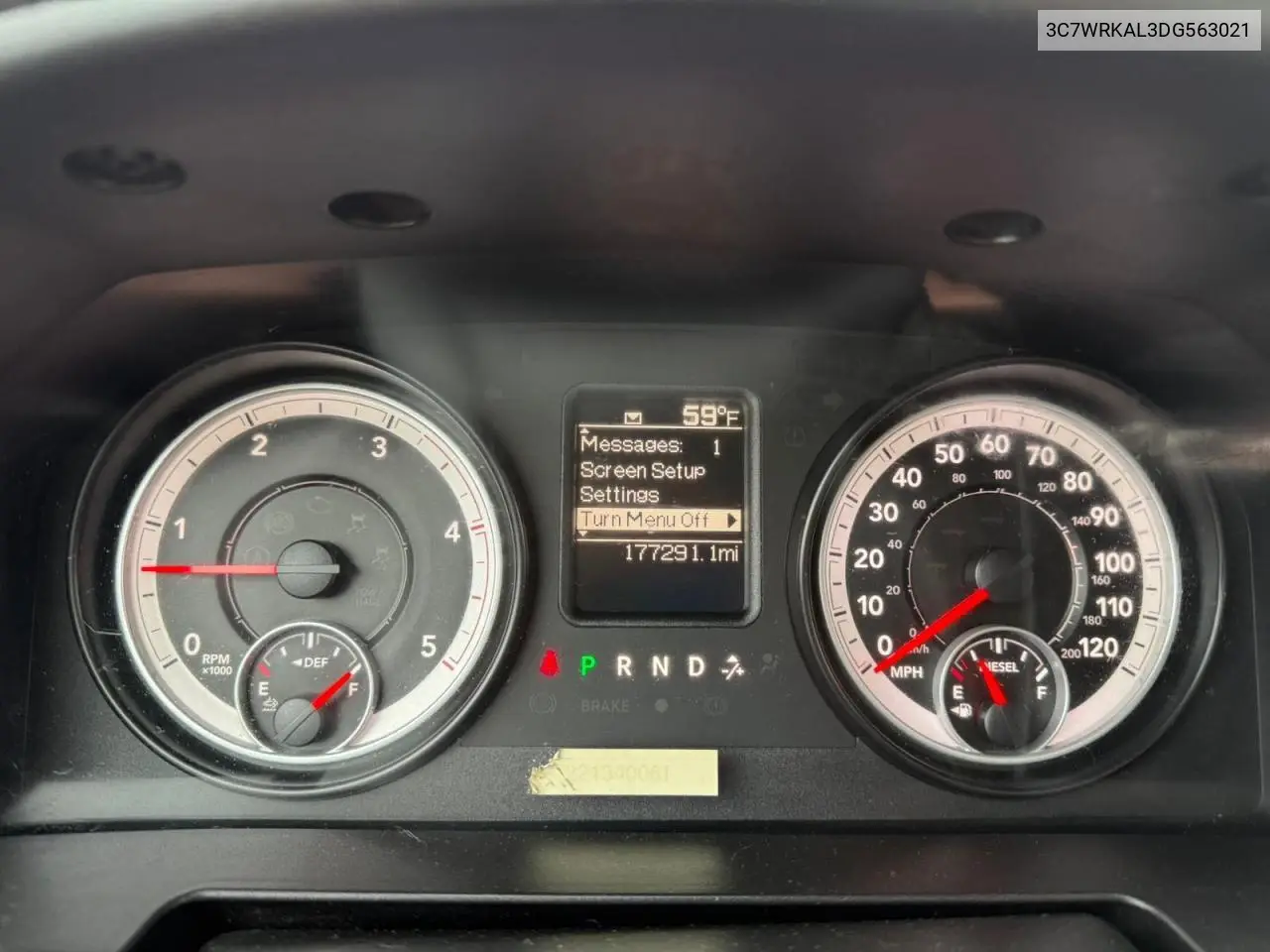 2013 Ram 4500 VIN: 3C7WRKAL3DG563021 Lot: 61506875