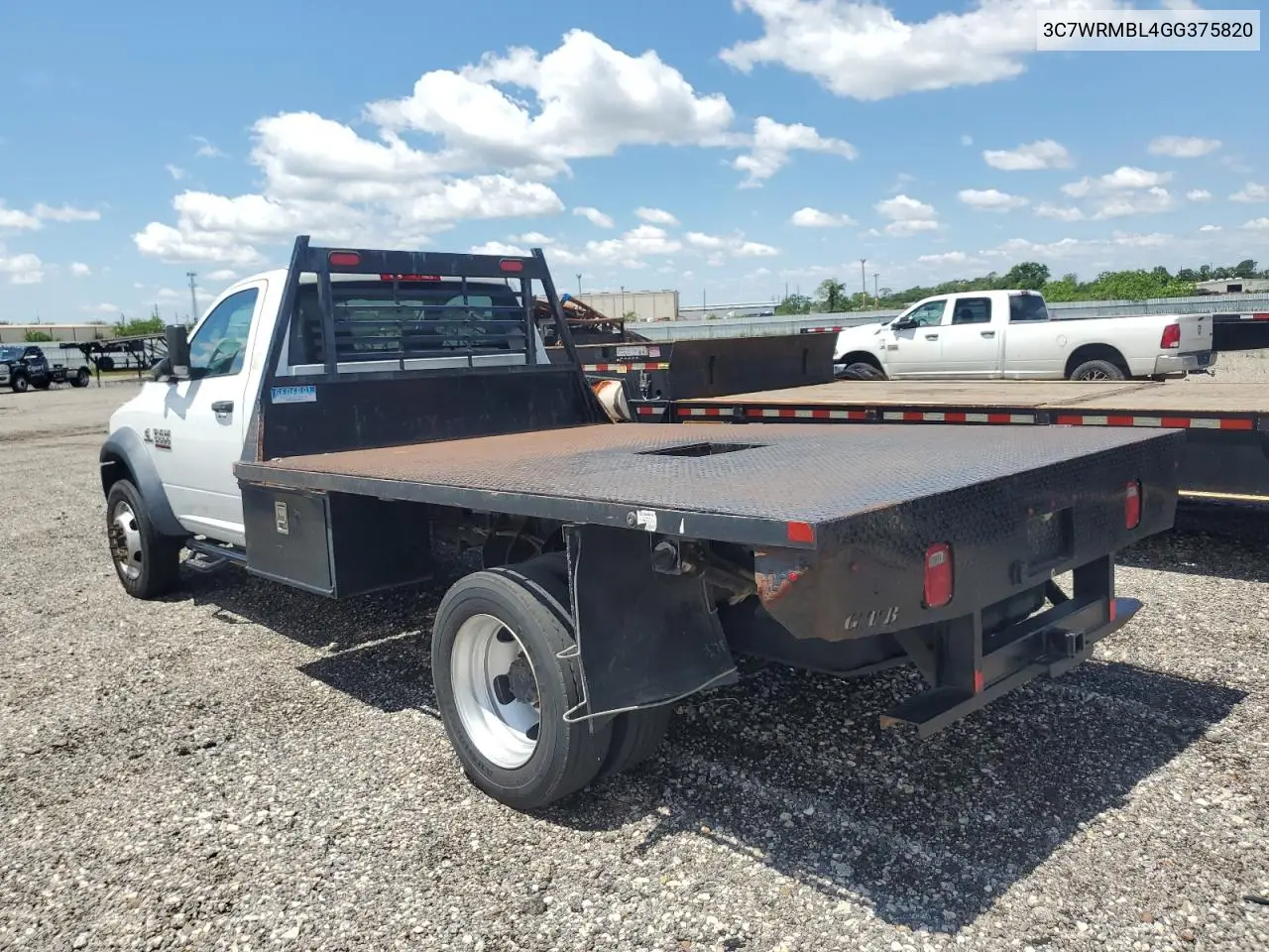 2016 Ram 5500 VIN: 3C7WRMBL4GG375820 Lot: 54729925