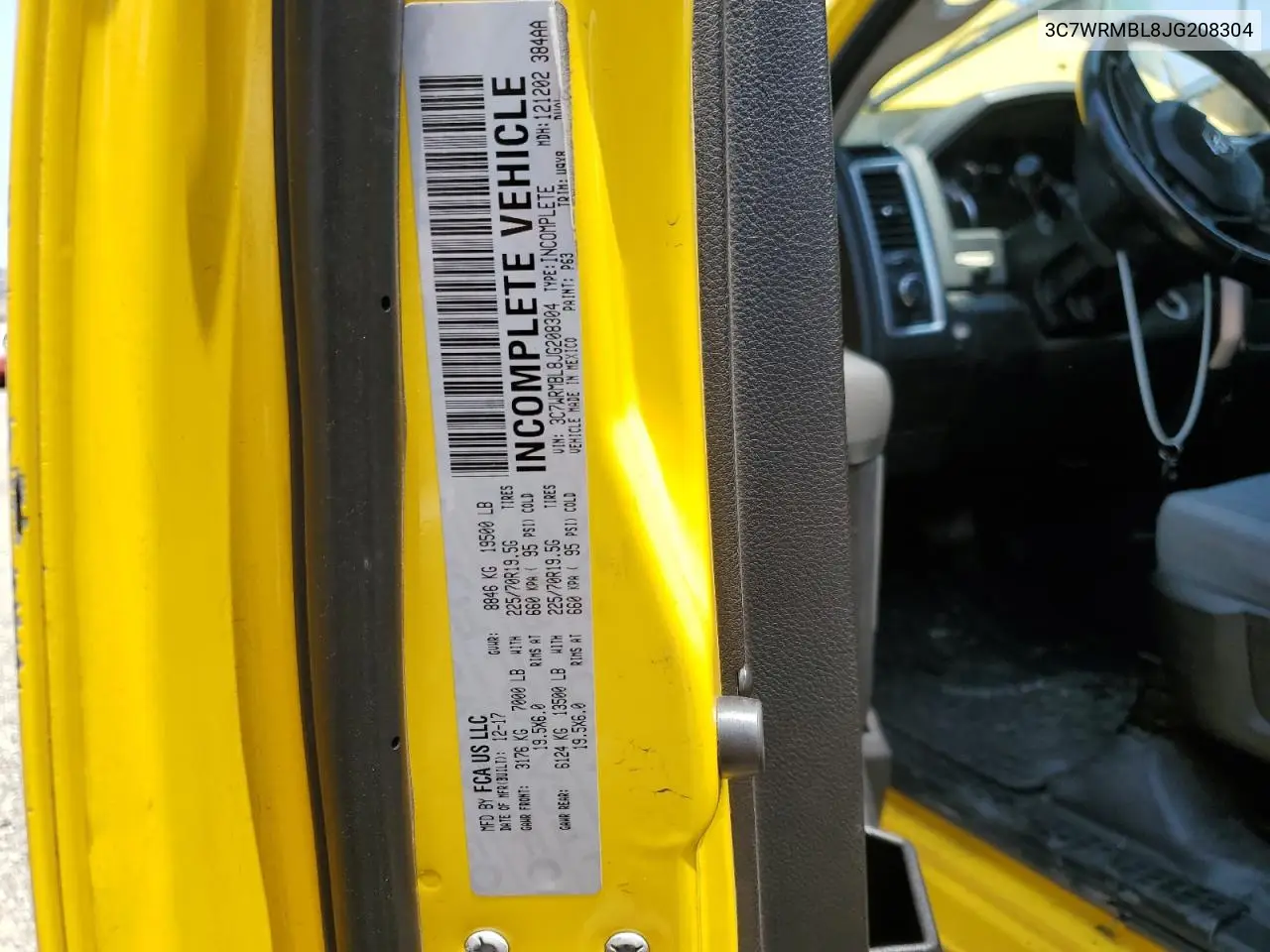 2018 Ram 5500 VIN: 3C7WRMBL8JG208304 Lot: 61881455