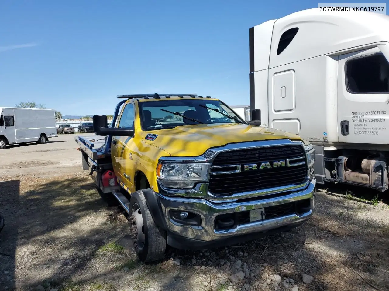 2019 Ram 5500 Rollback Truck VIN: 3C7WRMDLXKG619797 Lot: 50052255