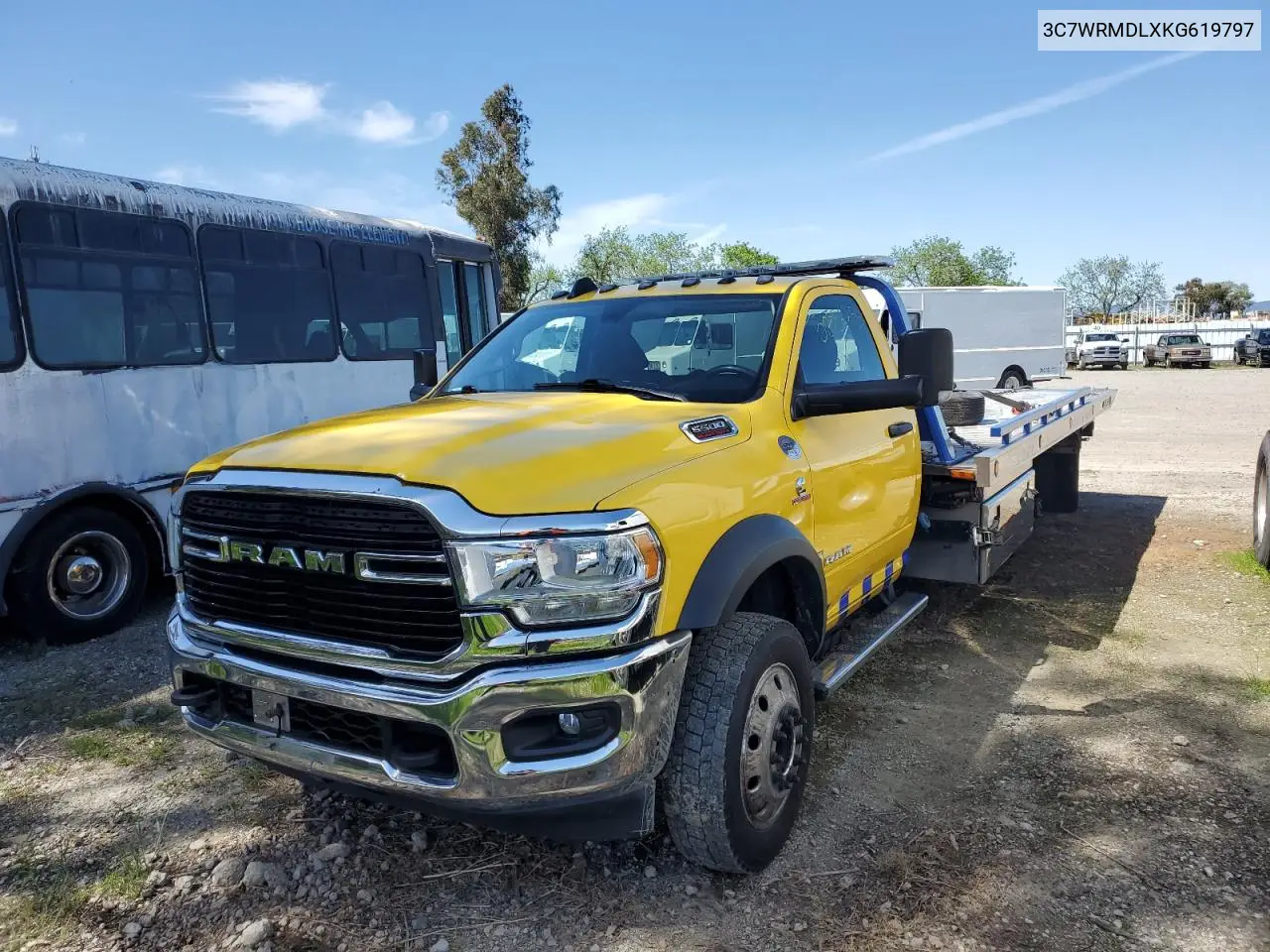 2019 Ram 5500 Rollback Truck VIN: 3C7WRMDLXKG619797 Lot: 50052255