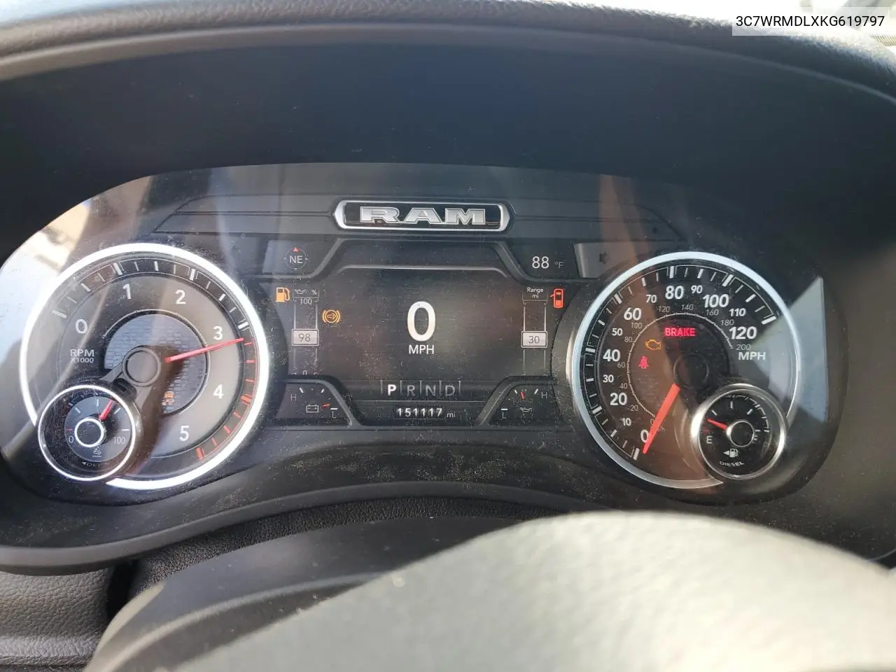 2019 Ram 5500 Rollback Truck VIN: 3C7WRMDLXKG619797 Lot: 50052255