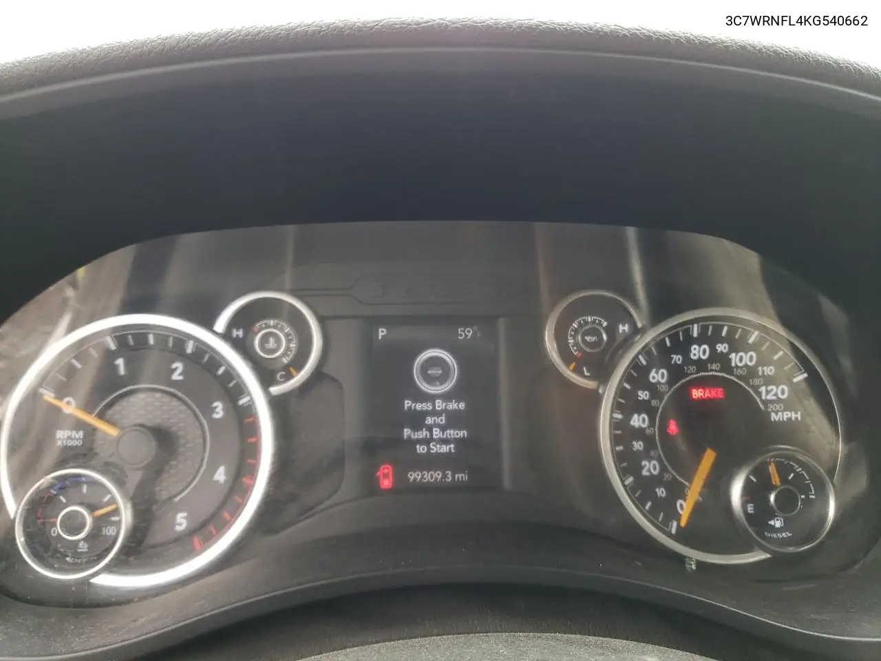 2019 Ram 5500 VIN: 3C7WRNFL4KG540662 Lot: 52271965