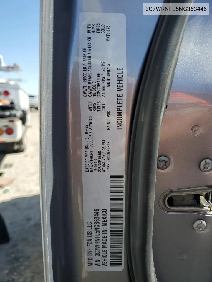 2022 Ram 5500 VIN: 3C7WRNFL5NG363446 Lot: 56550955
