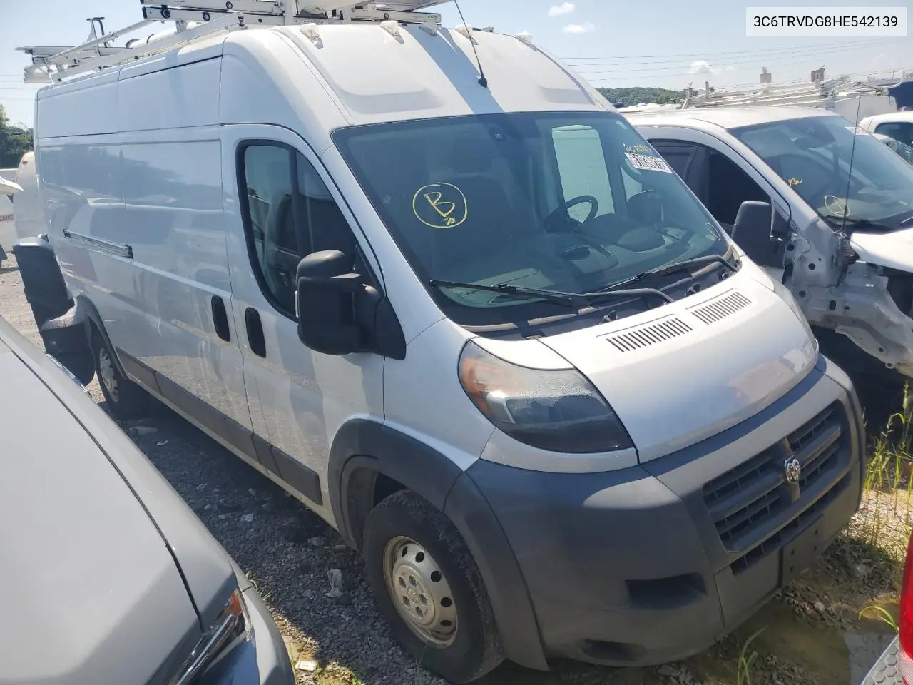 2017 Ram Promaster 2500 2500 High VIN: 3C6TRVDG8HE542139 Lot: 61038015