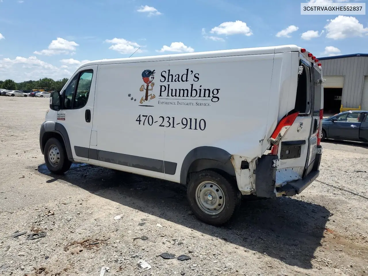 2017 Ram Promaster 1500 1500 Standard VIN: 3C6TRVAGXHE552837 Lot: 62523695