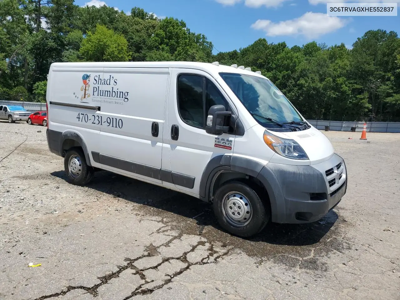 2017 Ram Promaster 1500 1500 Standard VIN: 3C6TRVAGXHE552837 Lot: 62523695