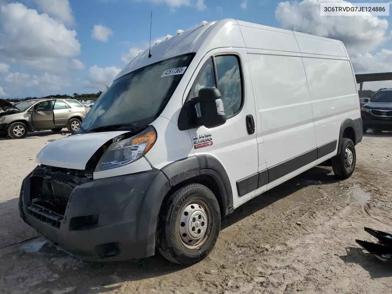 2018 Ram Promaster 2500 2500 High VIN: 3C6TRVDG7JE124886 Lot: 42617365