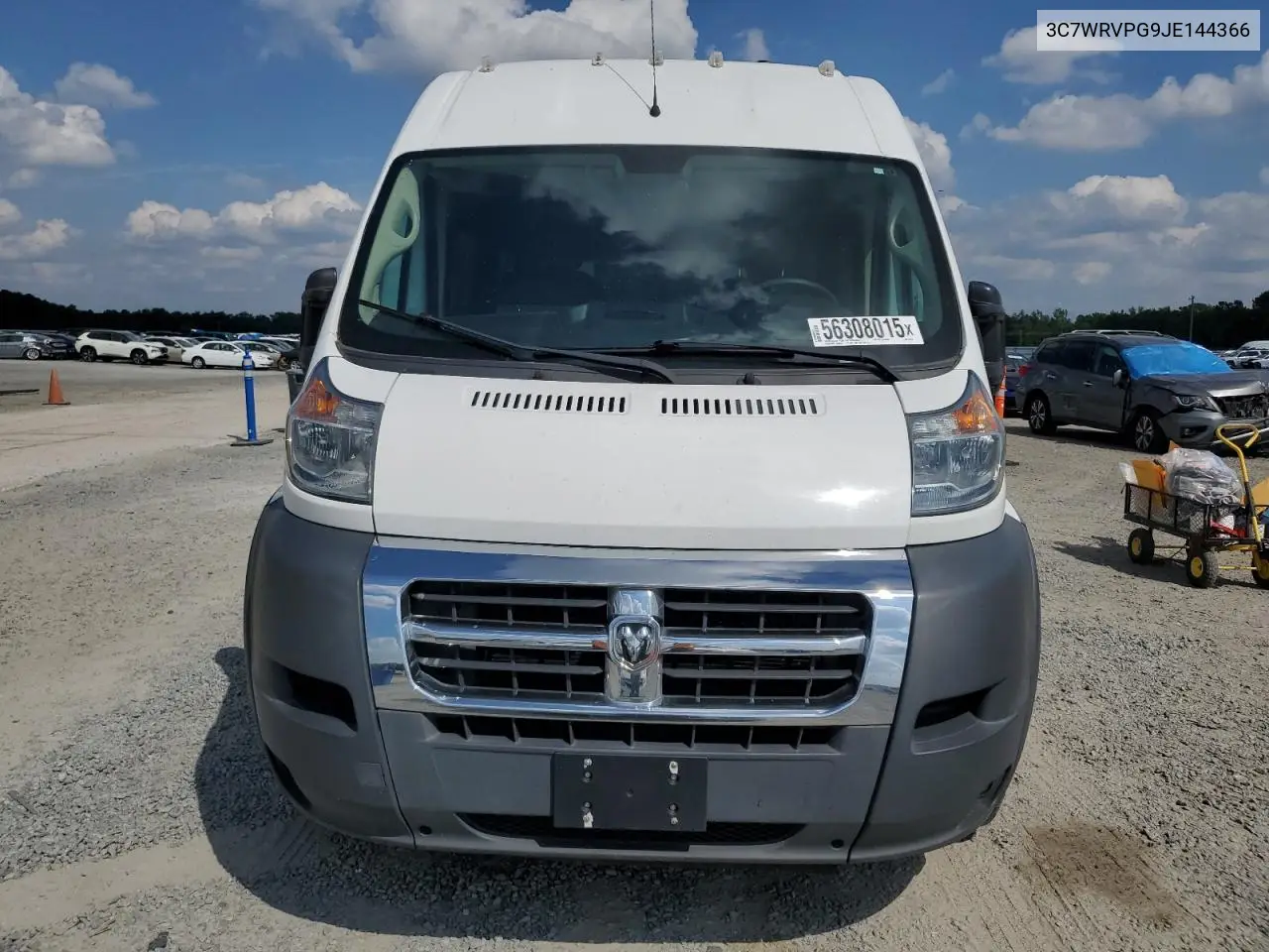 2018 Ram Promaster 2500 2500 High VIN: 3C7WRVPG9JE144366 Lot: 56308015