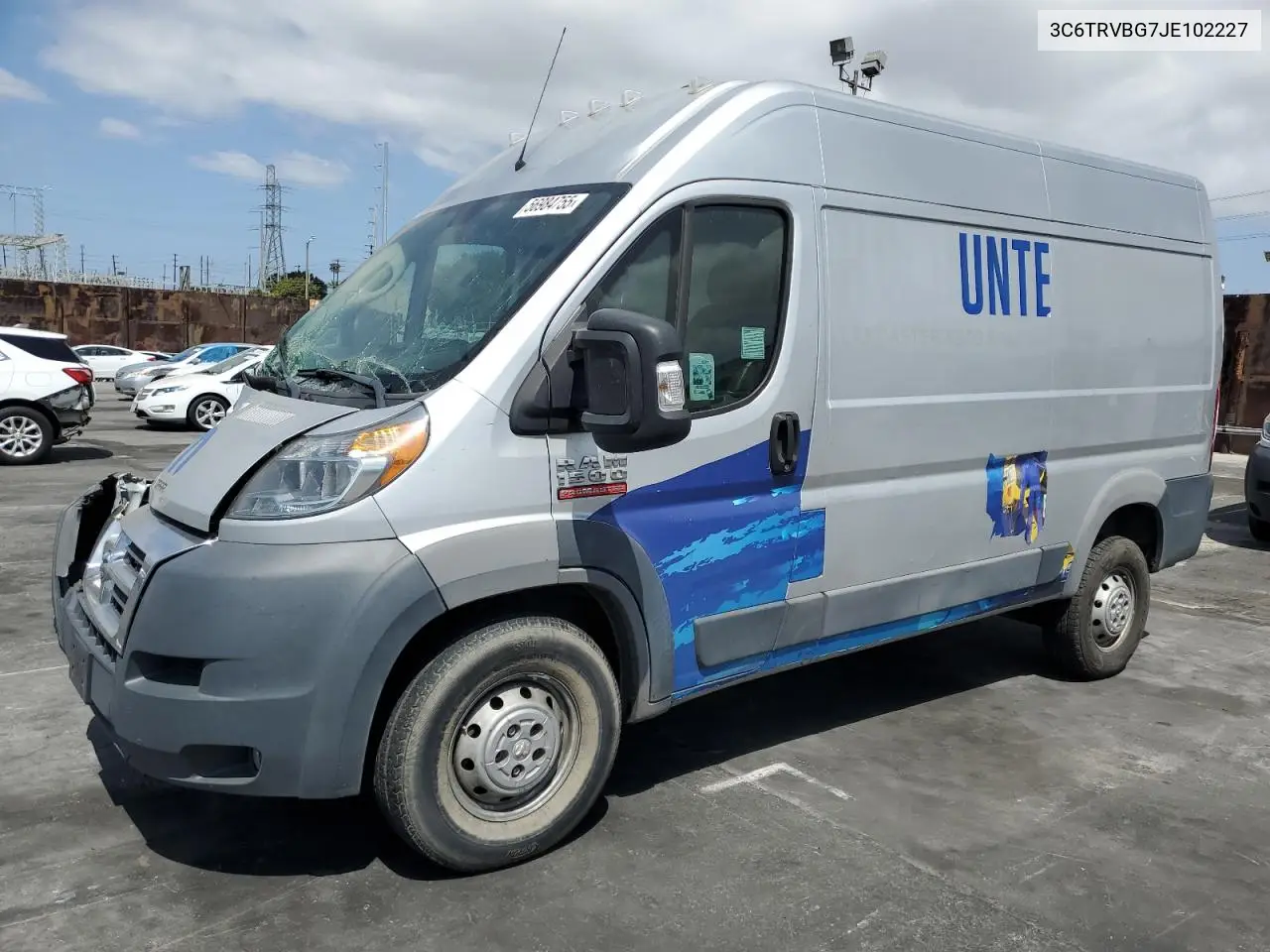 2018 Ram Promaster 1500 1500 High VIN: 3C6TRVBG7JE102227 Lot: 56984755