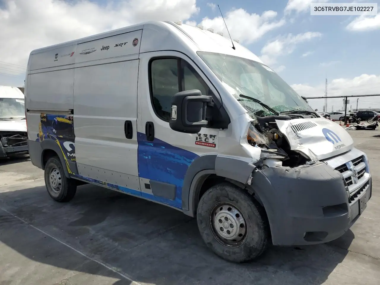 2018 Ram Promaster 1500 1500 High VIN: 3C6TRVBG7JE102227 Lot: 56984755