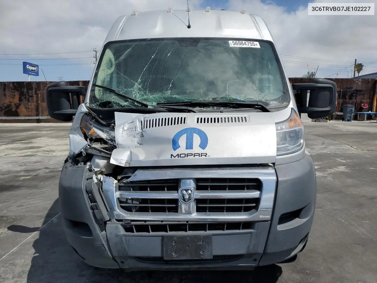 2018 Ram Promaster 1500 1500 High VIN: 3C6TRVBG7JE102227 Lot: 56984755