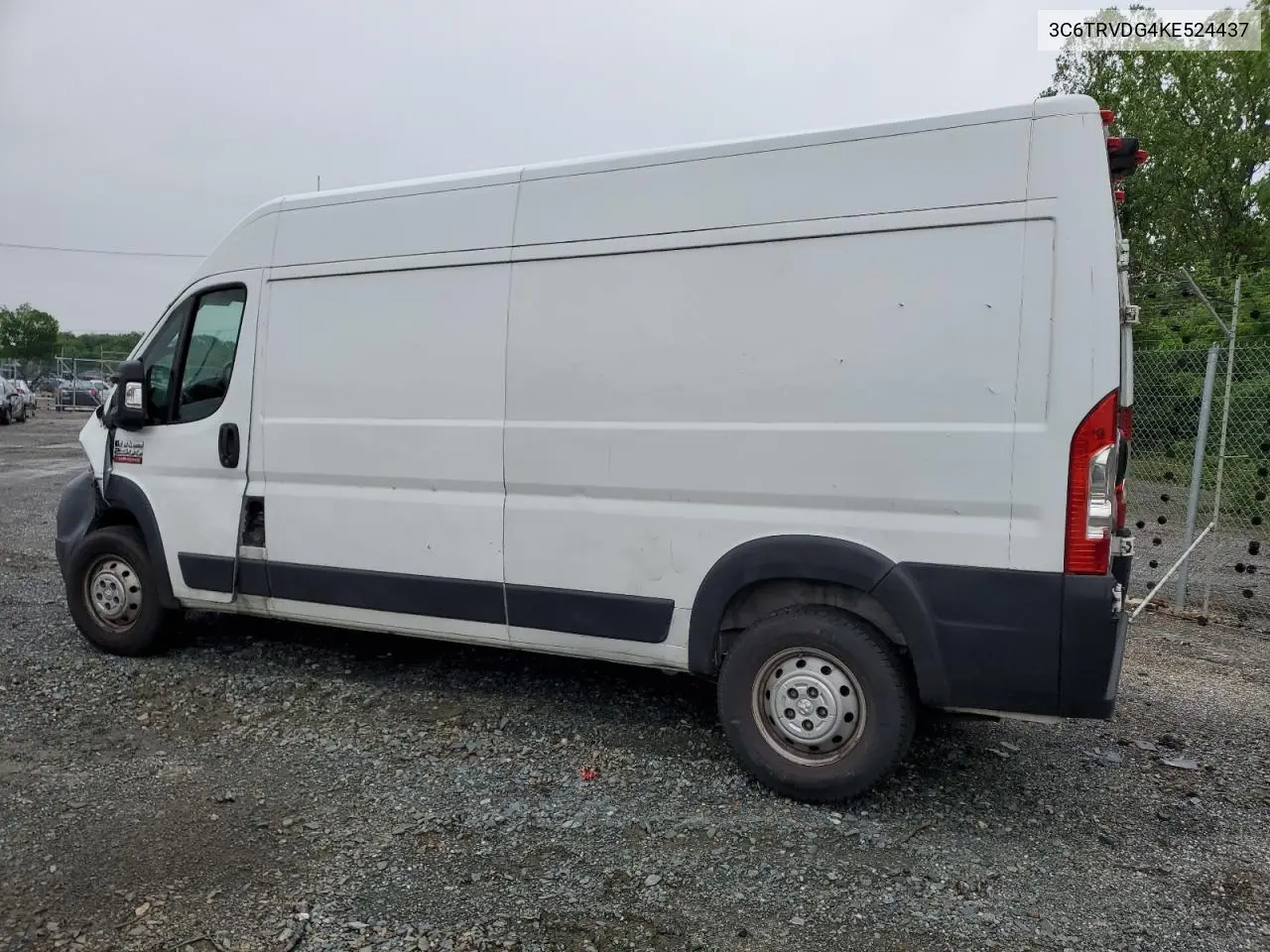 2019 Ram Promaster 2500 2500 High VIN: 3C6TRVDG4KE524437 Lot: 56356415