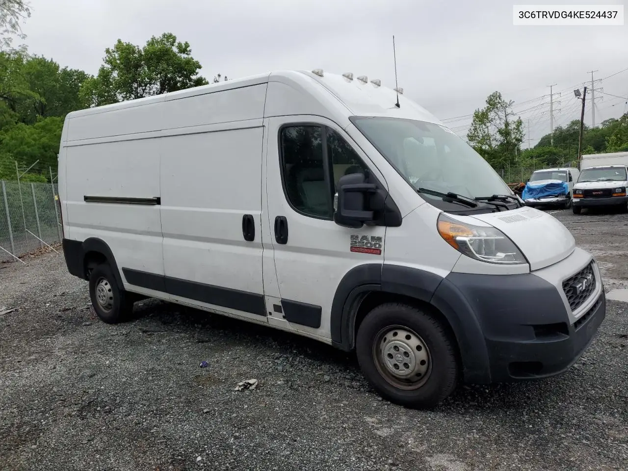 2019 Ram Promaster 2500 2500 High VIN: 3C6TRVDG4KE524437 Lot: 56356415
