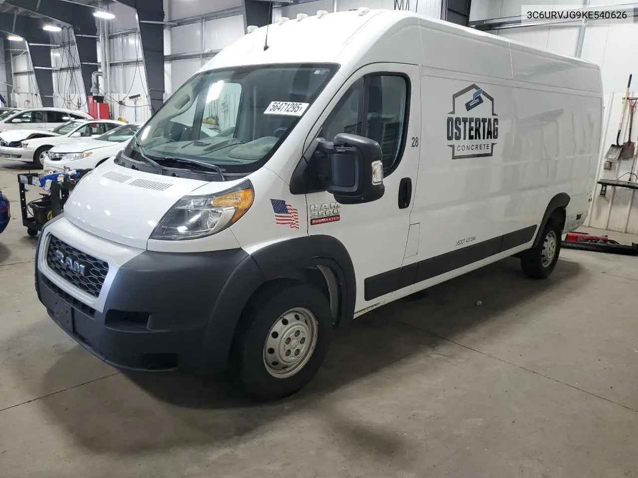 2019 Ram Promaster 3500 3500 High VIN: 3C6URVJG9KE540626 Lot: 56471295