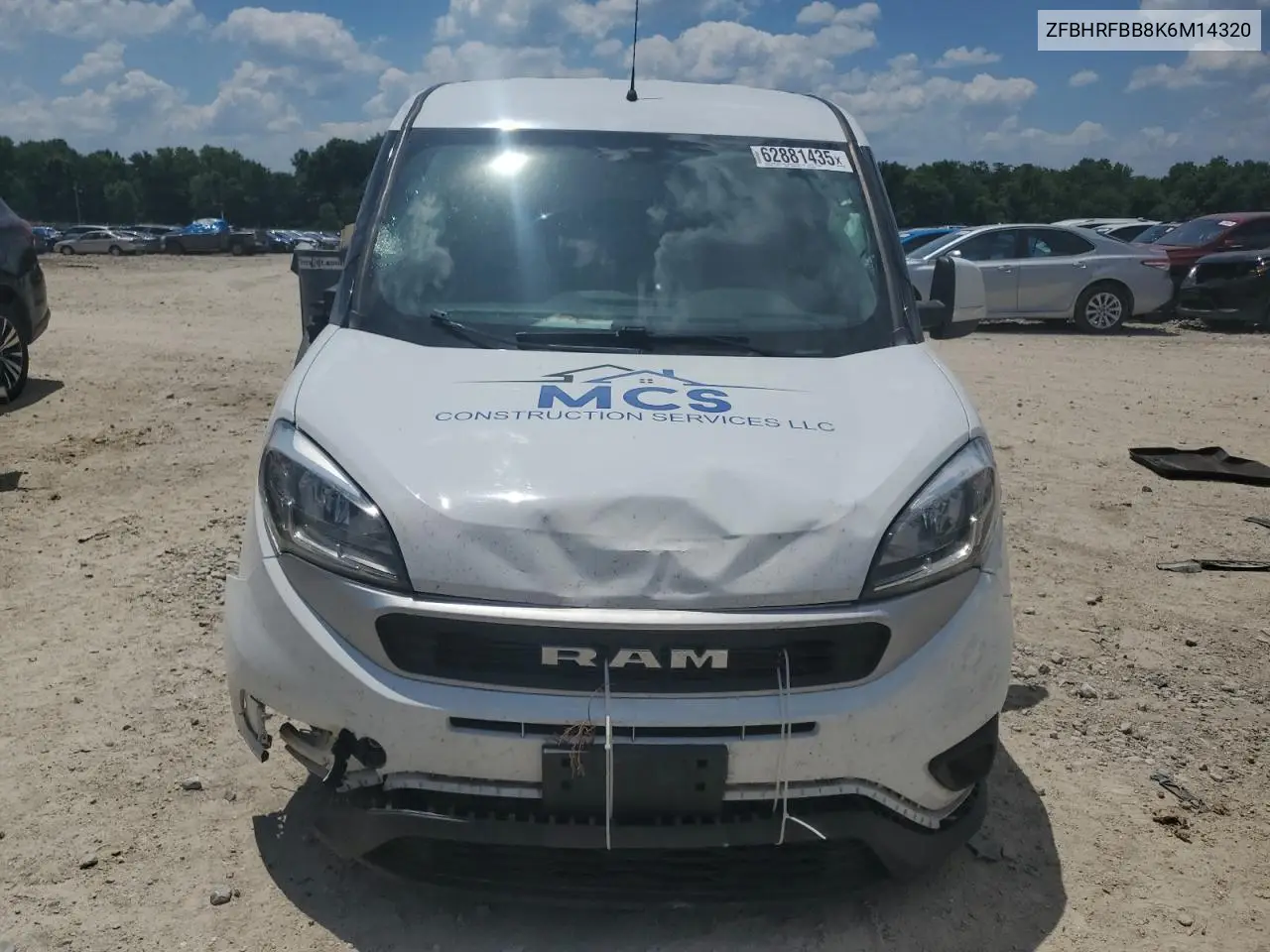 2019 Ram Promaster City Slt VIN: ZFBHRFBB8K6M14320 Lot: 62881435