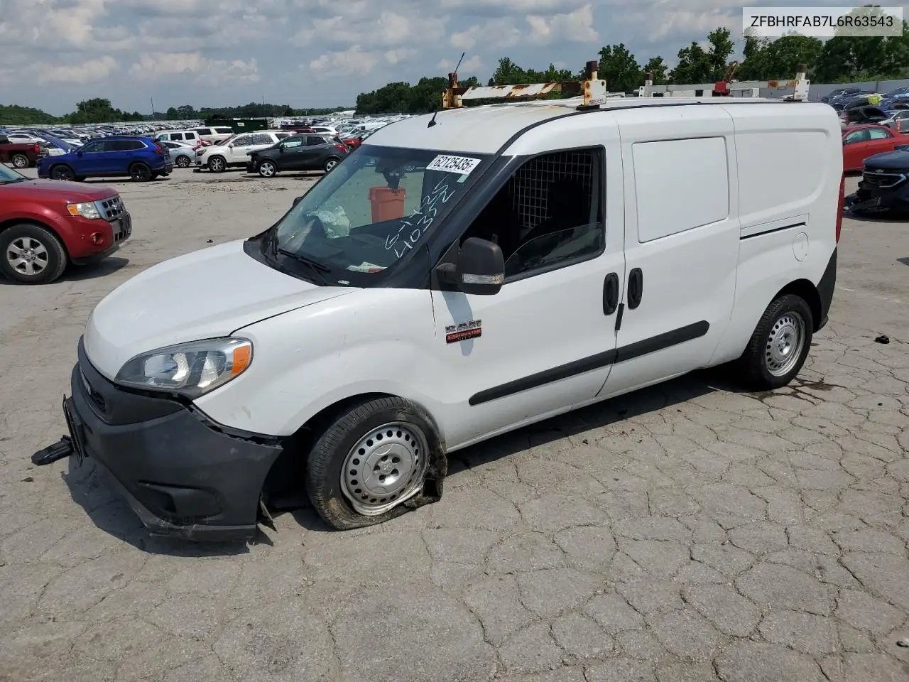 2020 Ram Promaster City VIN: ZFBHRFAB7L6R63543 Lot: 62125435