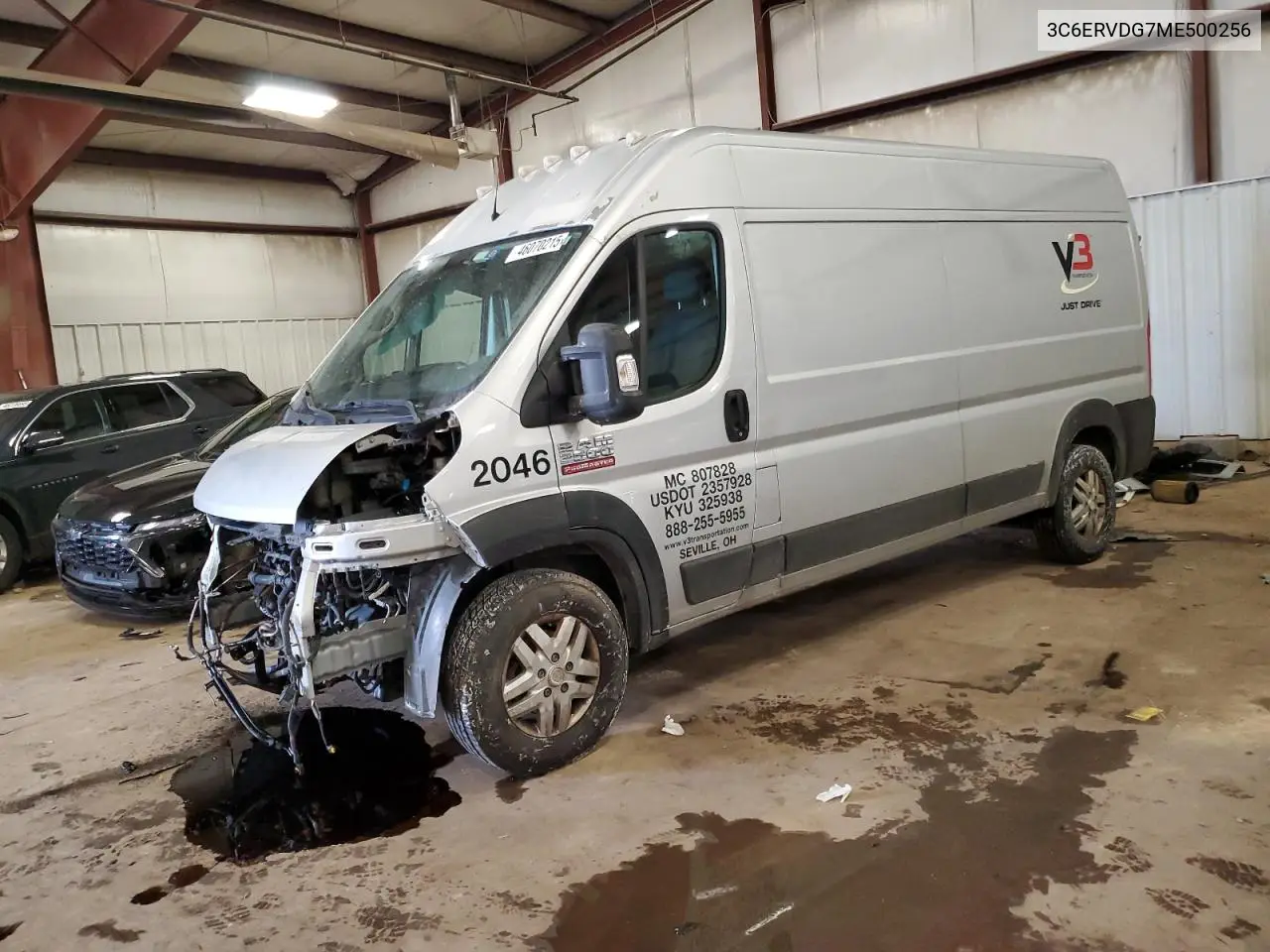 2021 Ram Promaster 2500 2500 High VIN: 3C6ERVDG7ME500256 Lot: 46070215