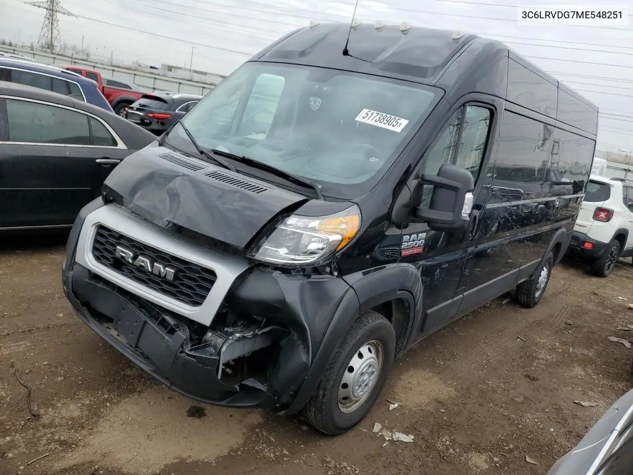2021 Ram Promaster 2500 2500 High VIN: 3C6LRVDG7ME548251 Lot: 51738905