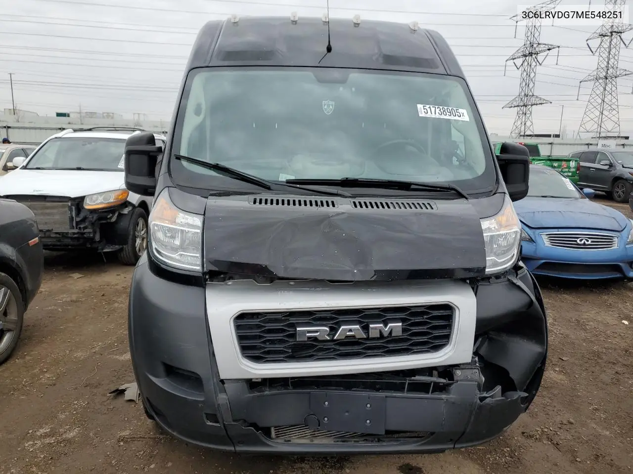 2021 Ram Promaster 2500 2500 High VIN: 3C6LRVDG7ME548251 Lot: 51738905
