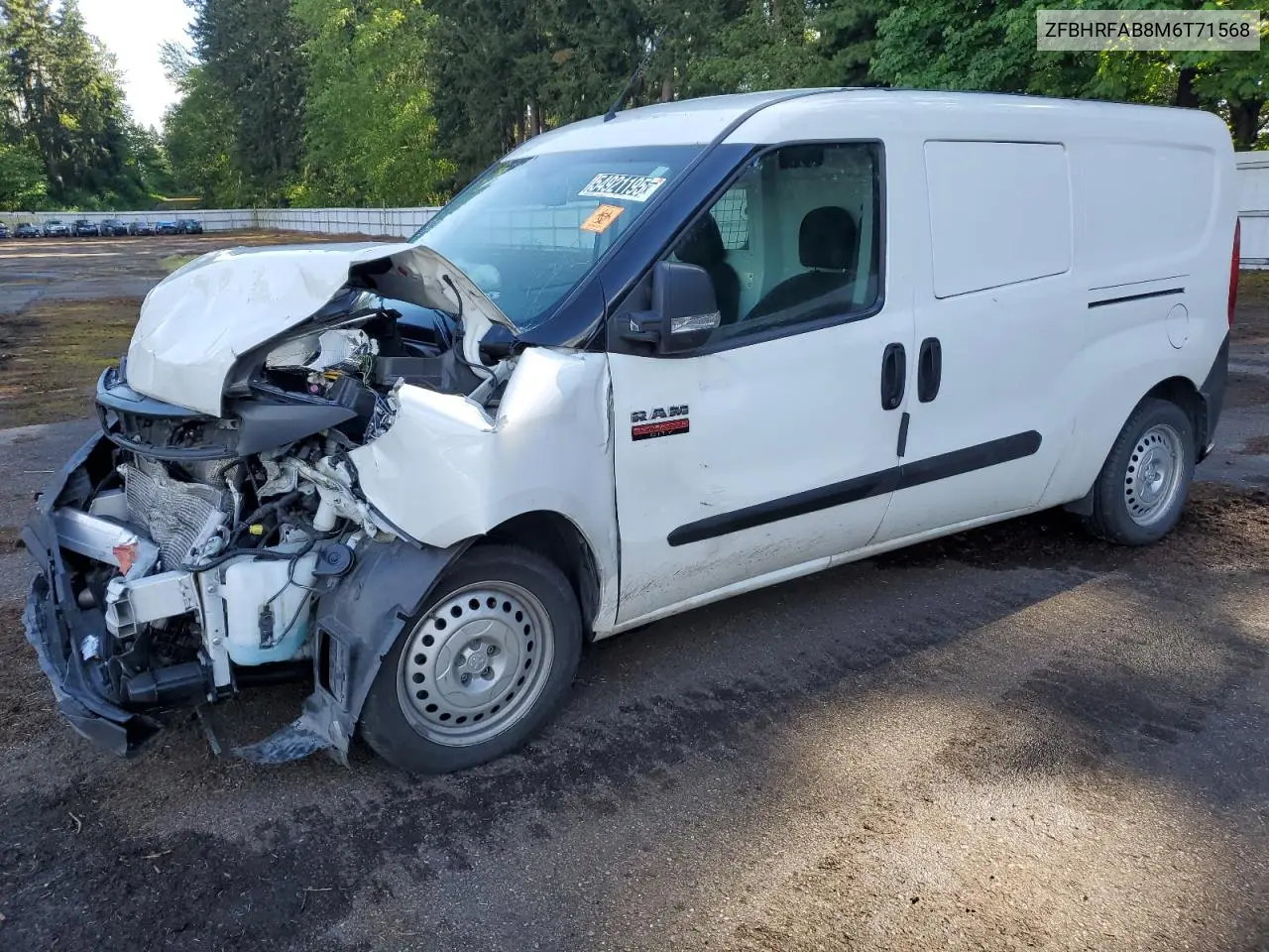 2021 Ram Promaster City VIN: ZFBHRFAB8M6T71568 Lot: 54921195