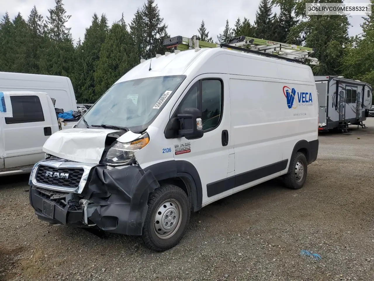 2021 Ram Promaster 2500 2500 High VIN: 3C6LRVCG9ME585321 Lot: 55658635