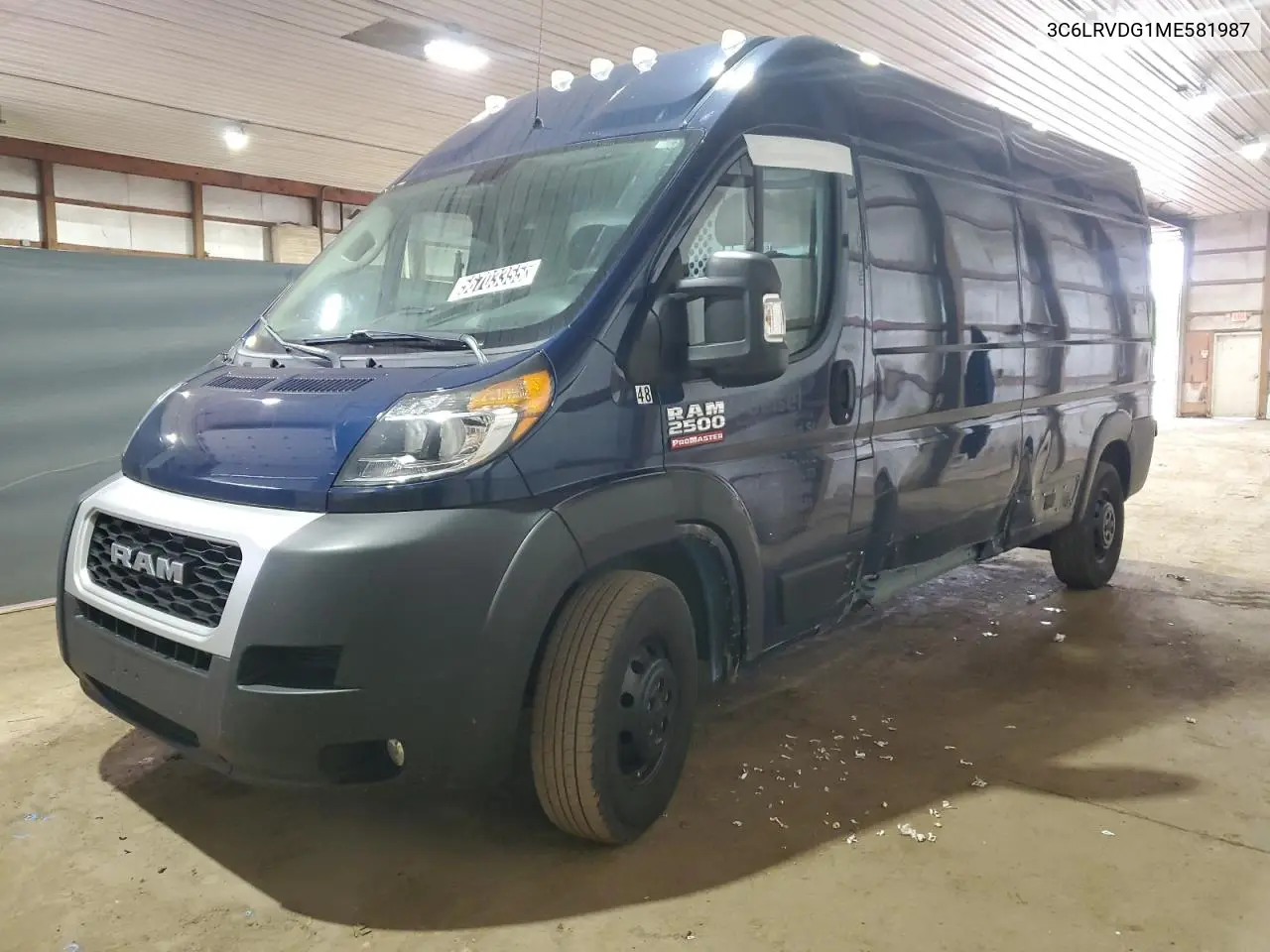 2021 Ram Promaster 2500 2500 High VIN: 3C6LRVDG1ME581987 Lot: 56703355