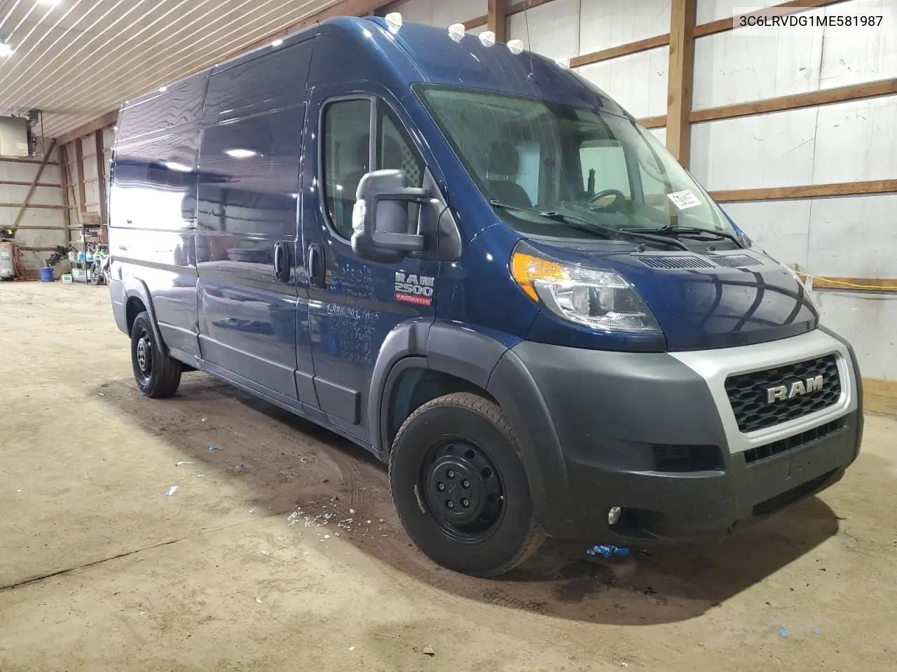 2021 Ram Promaster 2500 2500 High VIN: 3C6LRVDG1ME581987 Lot: 56703355