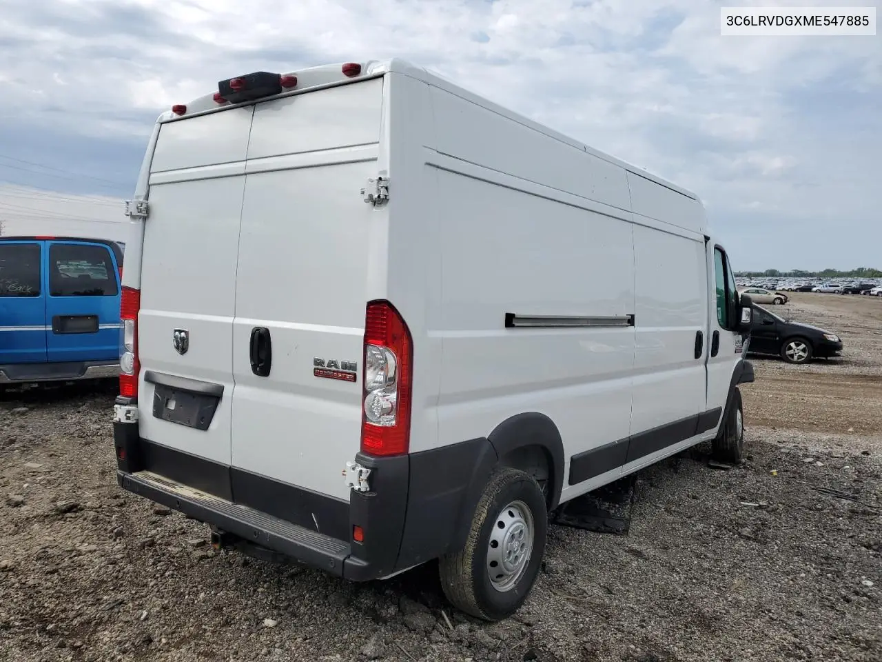 2021 Ram Promaster 2500 2500 High VIN: 3C6LRVDGXME547885 Lot: 59037185