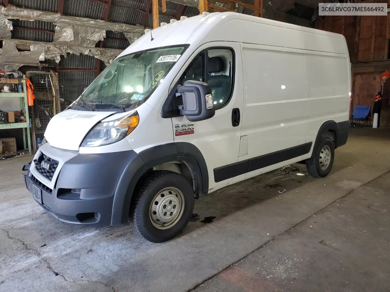 2021 Ram Promaster 2500 2500 High VIN: 3C6LRVCG7ME566492 Lot: 62077175