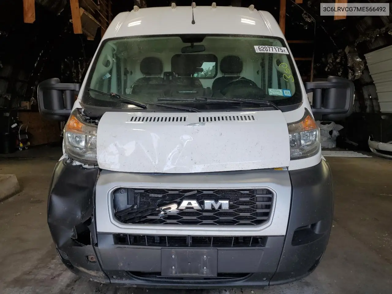 2021 Ram Promaster 2500 2500 High VIN: 3C6LRVCG7ME566492 Lot: 62077175