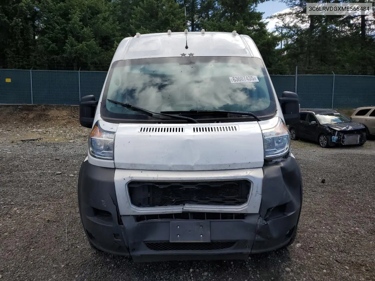 2021 Ram Promaster 2500 2500 High VIN: 3C6LRVDGXME566484 Lot: 63607435