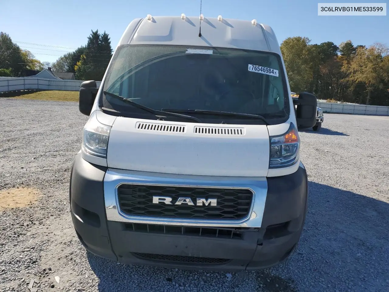 2021 Ram Promaster 1500 1500 High VIN: 3C6LRVBG1ME533599 Lot: 76546984