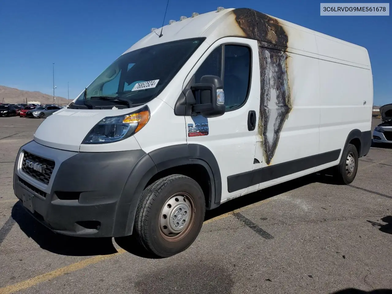 2021 Ram Promaster 2500 2500 High VIN: 3C6LRVDG9ME561678 Lot: 76862524