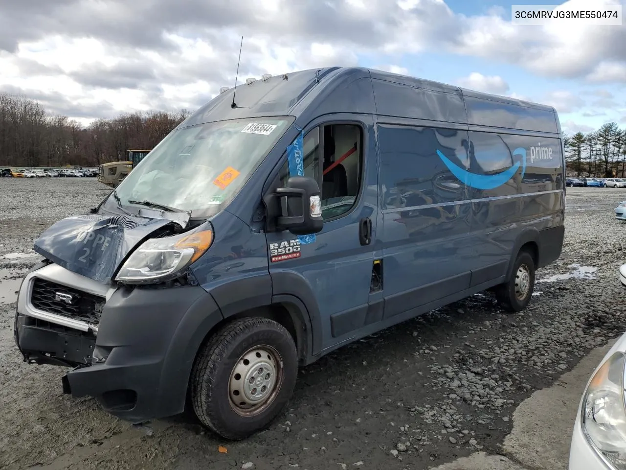 2021 Ram Promaster 3500 3500 High VIN: 3C6MRVJG3ME550474 Lot: 81963644