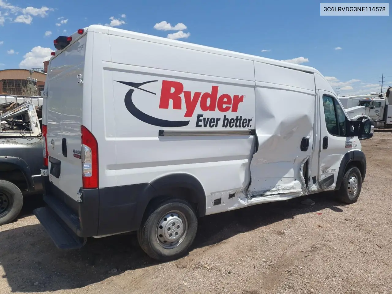 2022 Ram Promaster 2500 2500 High VIN: 3C6LRVDG3NE116578 Lot: 56675435
